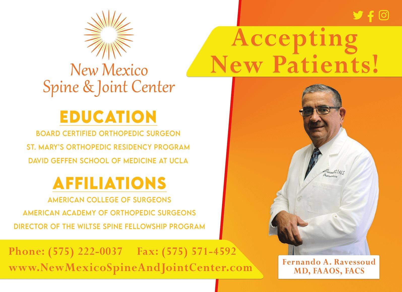 Dr. Fernando Ravessoud - New Mexico Spine and Joint Center Las Cruces